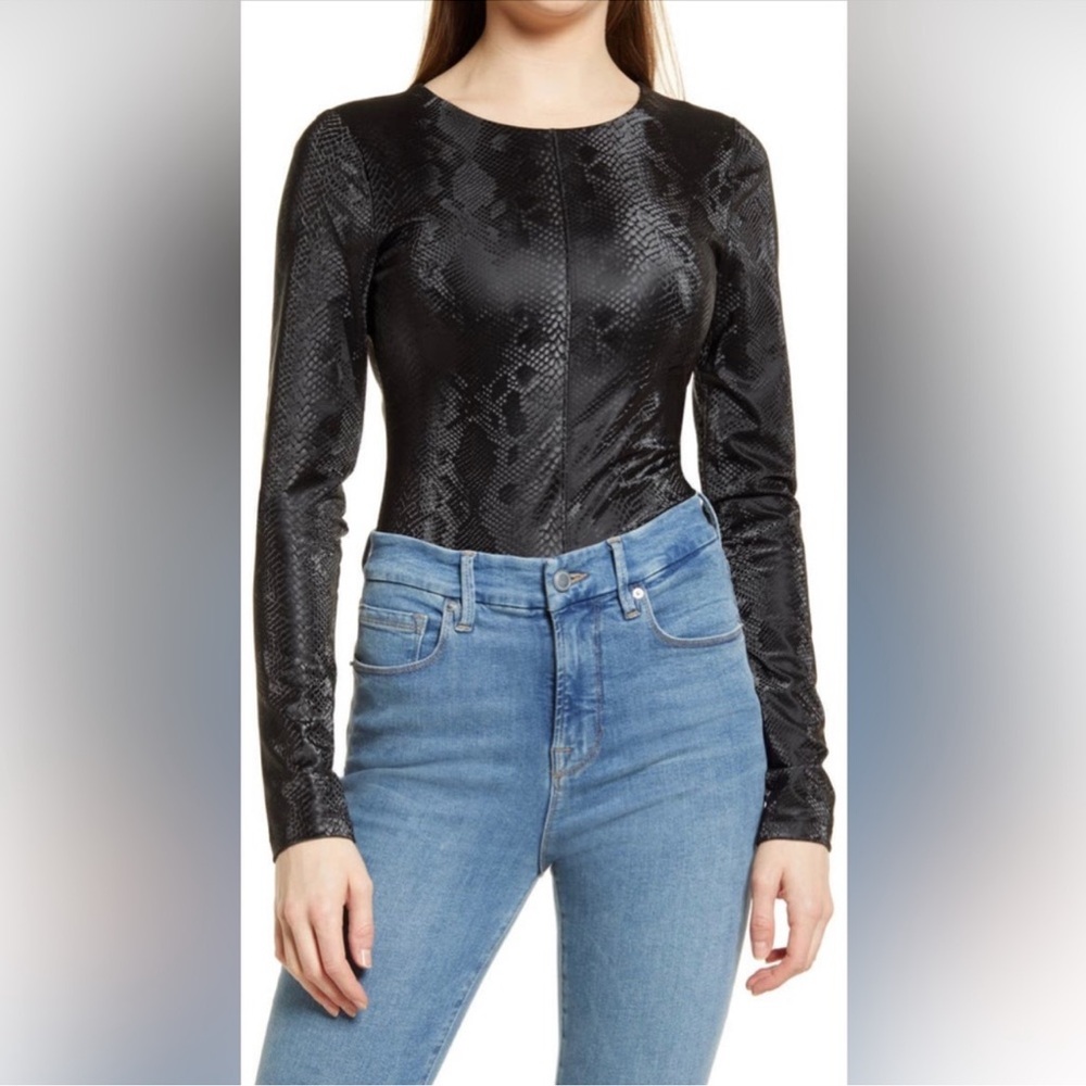 Good American Black Snakeskin Bodysuit - Picture 2 of 5
